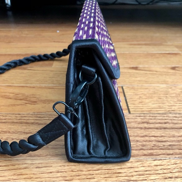 Saraye Tatami Purple Tan Baskets of Cambodia Geometric Shoulder Bag - Picture 2 of 9